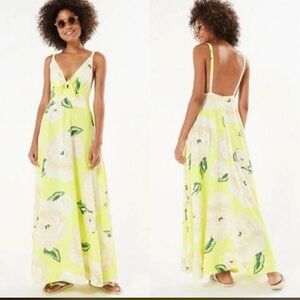 FARM RIO Floral Yellow Maxi Dress